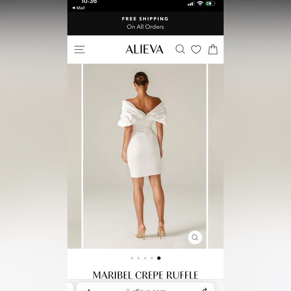 Off-White Ruffle Sleeve Dress